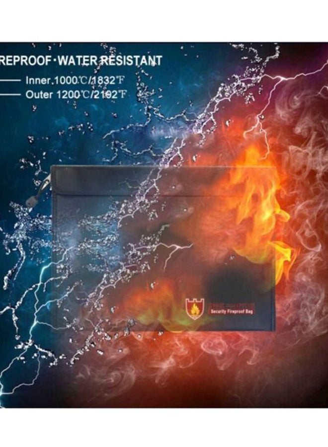 YelaJoy Waterproof Fireproof Document Bag Black - Image 4